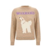 Alpaca en wol ronde hals trui Weekend , Beige , Dames