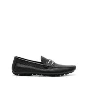 Zwarte leren loafers Casadei , Black , Heren