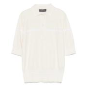 Casual Gebreide Polo Shirt in Wit Lorena Antoniazzi , White , Dames