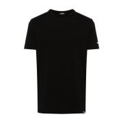 Zwart T-shirt met Wit Logo Mouw Dsquared2 , Black , Heren