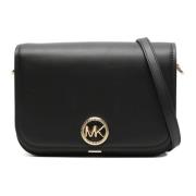 Casual Crossbody Tas in Zwart Leer Michael Kors , Black , Dames