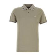 Stretch Cotton Polo Shirt in Duif Grijs Emporio Armani , Gray , Heren