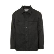 Twill Overshirt met Grote Zakken Nn07 , Gray , Heren