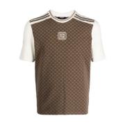 Retro Monogram Bruin T-shirt Balmain , Brown , Heren