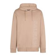 Embossed logo hoodie Balmain , Beige , Heren