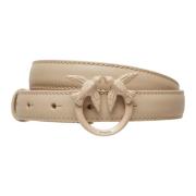 Leren Riem met Uniek Ontwerp Pinko , Beige , Dames