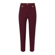 Enkellange rechte broek in stretch crêpe Elisabetta Franchi , Red , Da...