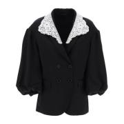 Wollen blend double-breasted ballonmouw blazer Simone Rocha , Black , ...