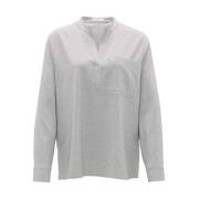 Fanell Blouse Lange Mouw Opus , Gray , Dames