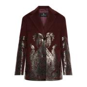 Wollen jas met print Etro , Red , Dames