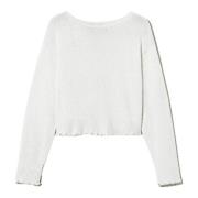 Gebreide Trui met Unieke Samenstelling Twinset , White , Dames