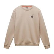 Beige Crewneck Sweater B-Badge C Napapijri , Beige , Heren