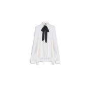 Georgette Viscose Shirt met Strikdetail Aniye By , White , Dames