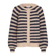 Navy Cardigan met Pofmouwen Lollys Laundry , Blue , Dames