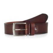 Donkerbruine Leren Jeans Riem Howard London , Brown , Heren