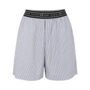 Logo Elastische Oversized Katoenen Shorts Esmé Studios , Gray , Dames