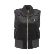 Zwarte gewatteerde vest met strass-logo Juicy Couture , Black , Dames