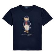 Navy Polo Bear Logo Tee Polo Ralph Lauren , Blue , Dames