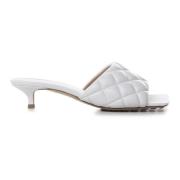 Gewatteerde Leren Sandalen Bottega Veneta , White , Dames