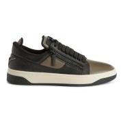 Grijze Leren Casual Sneakers Giuseppe Zanotti , Gray , Heren