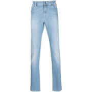 Blauwe Straight Jeans Casual Stijl Tramarossa , Blue , Heren