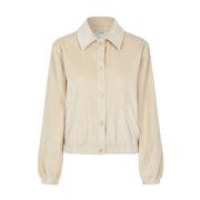 Beige Corduroy Kort Jack met Knoopsluiting mbyM , Beige , Dames