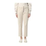 Stretch Gabardine Broek Dondup , Beige , Dames