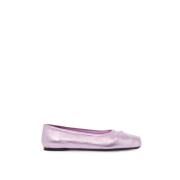 Metallic Leren Bow Ballerina's Marni , Pink , Dames