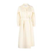 Beige Midi Jurk van Textiel Jil Sander , Beige , Dames