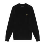 Gebreide Ribbel Mock Hals Trui Lyle & Scott , Black , Heren