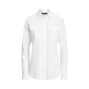 Wit Overhemd Lange Mouwen Straight Fit Ralph Lauren , White , Dames