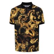 Zwarte Barok Polo Shirt Versace Jeans Couture , Multicolor , Heren