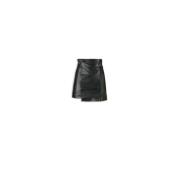 Hoge Taille Zwarte Kunstleren Rok Aniye By , Black , Dames