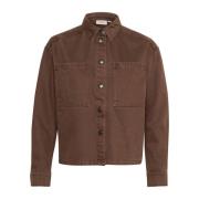 Denim jas met grote borstzakken Saint Tropez , Brown , Dames