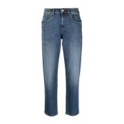 Blauwe Denim Straight Jeans Lorena Antoniazzi , Blue , Dames