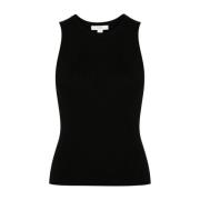 Geribbelde Mouwloze Tanktop Vince , Black , Dames