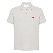 Grijze Polo Shirt met korte mouwen Ami Paris , Gray , Heren