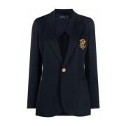 Casual Blauw Katoen Viscose Blazer Polo Ralph Lauren , Blue , Dames