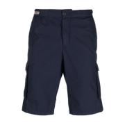 Blauwe Casual Katoenen Shorts met Trekkoord Paul & Shark , Blue , Here...