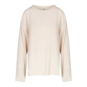 Crepe blouse met ronde halslijn Ottod'Ame , Beige , Dames