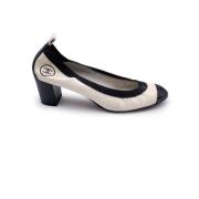 Pre-owned Leather heels Chanel Vintage , White , Dames