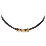 Pre-owned Metal necklaces Dior Vintage , Black , Dames