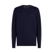 Blauwe Gebreide Trui Regular Fit Tommy Hilfiger , Blue , Heren