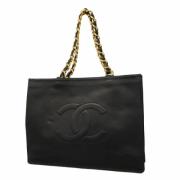 Pre-owned Leather totes Chanel Vintage , Black , Dames