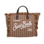 Wooly Mini Vanity Tas met Franjes MC2 Saint Barth , Beige , Dames