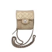 Pre-owned Leather chanel-bags Chanel Vintage , Beige , Dames