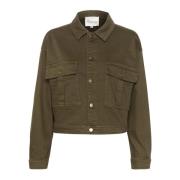 Militaire Olijf Utility Jas My Essential Wardrobe , Green , Dames