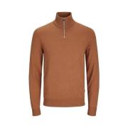 Essentials Jjeemil Gebreide Half-Zip Trui Jack & Jones , Brown , Heren