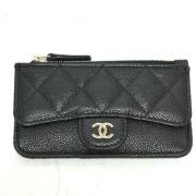 Pre-owned Leather wallets Chanel Vintage , Black , Dames