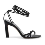 Zwarte Satijnen Veterschoenen Hakken Dee Ocleppo , Black , Dames